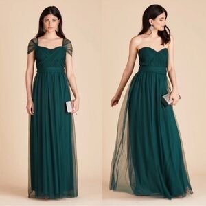 Birdy Grey Christina Bridesmaid Dress Emerald Green Tulle Gown Size Large | NWT